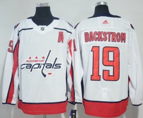 Wholesale Cheap Adidas Capitals #19 Nicklas Backstrom White Road Authentic Stitched NHL Jersey