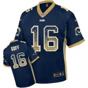 Wholesale Cheap Nike Rams #16 Jared Goff Navy Blue Team Color Men's Stitched NFL Elite Drift Fashion Jersey