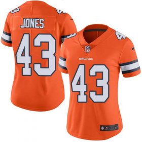 Wholesale Cheap Nike Broncos #43 Joe Jones Orange Women\'s Stitched NFL Limited Rush Jersey