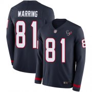 Wholesale Cheap Nike Texans #81 Kahale Warring Navy Blue Team Color Men's Stitched NFL Limited Therma Long Sleeve Jersey