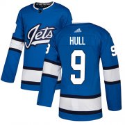 Wholesale Cheap Adidas Jets #9 Bobby Hull Blue Alternate Authentic Stitched NHL Jersey