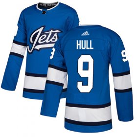 Wholesale Cheap Adidas Jets #9 Bobby Hull Blue Alternate Authentic Stitched NHL Jersey