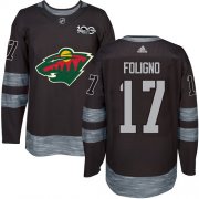Wholesale Cheap Adidas Wild #17 Marcus Foligno Black 1917-2017 100th Anniversary Stitched NHL Jersey