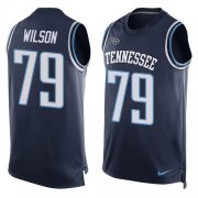 Wholesale Cheap Nike Titans #79 Isaiah Wilson Navy Blue Team Color Men's Stitched NFL Limited Tank Top Jersey