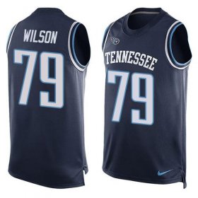 Wholesale Cheap Nike Titans #79 Isaiah Wilson Navy Blue Team Color Men\'s Stitched NFL Limited Tank Top Jersey