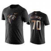Wholesale Cheap Falcons #70 Jake Matthews Black NFL Black Golden 100th Season T-Shirts