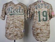 Wholesale Cheap Reds #19 Joey Votto Camo Cool Base Stitched Youth MLB Jersey