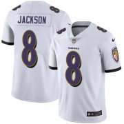 Wholesale Cheap Nike Ravens #8 Lamar Jackson White Men's Stitched NFL Vapor Untouchable Limited Jersey