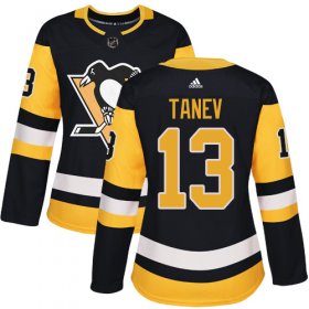 Wholesale Cheap Adidas Penguins #13 Brandon Tanev Black Home Authentic Women\'s Stitched NHL Jersey