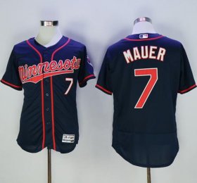Wholesale Cheap Twins #7 Joe Mauer Navy Blue Flexbase Authentic Collection Stitched MLB Jersey