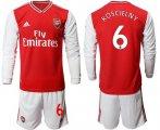 Wholesale Cheap Arsenal #6 Koscielny Red Home Long Sleeves Soccer Club Jersey