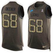 Wholesale Cheap Nike Lions #68 Taylor Decker Green Men's Stitched NFL Limited Salute To Service Tank Top Jersey
