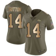 Wholesale Cheap Nike Broncos #14 Courtland Sutton Olive/Gold Women's Stitched NFL Limited 2017 Salute to Service Jersey