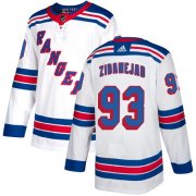 Wholesale Cheap Adidas Rangers #93 Mika Zibanejad White Road Authentic Stitched NHL Jersey