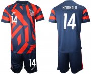 Wholesale Cheap Men 2020-2021 National team United States away 14 blue Nike Soccer Jersey