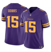 Men's Minnesota Vikings #15 Josh Dobbs Purple 2023 F.U.S.E. Color Rush Stitched Jersey