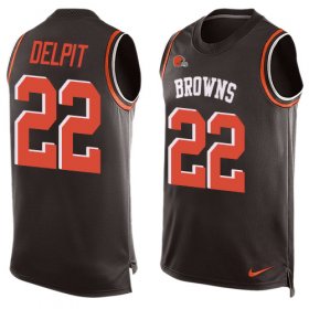 Wholesale Cheap Nike Browns #22 Grant Delpit Brown Team Color Men\'s Stitched NFL Limited Tank Top Jersey