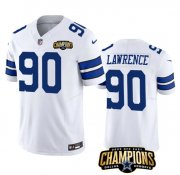Cheap Men's Dallas Cowboys #90 DeMarcus Lawrence White 2023 F.U.S.E. NFC East Champions Patch Football Stitched Jersey