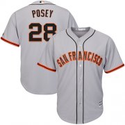 Wholesale Cheap Giants #28 Buster Posey Grey Stitched Youth MLB Jersey