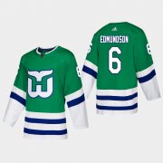 Wholesale Cheap Hartford Whalers #6 Joel Edmundson Adidas 2019-20 Heritage Authentic Player NHL Jersey Green