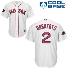 Wholesale Cheap Red Sox #2 Xander Bogaerts White New Cool Base 2018 World Series Stitched MLB Jersey
