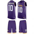 Wholesale Cheap Nike Vikings #10 Fran Tarkenton Purple Team Color Men's Stitched NFL Limited Tank Top Suit Jersey