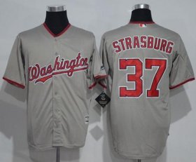 Wholesale Cheap Nationals #37 Stephen Strasburg Grey New Cool Base Stitched MLB Jersey