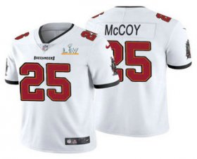 Wholesale Cheap Men\'s Tampa Bay Buccaneers #25 LeSean McCoy White 2021 Super Bowl LV Limited Stitched NFL Jersey