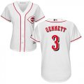 Wholesale Cheap Reds #3 Scooter Gennett White Home Women's Stitched MLB Jersey