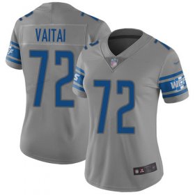 Wholesale Cheap Nike Lions #72 Halapoulivaati Vaitai Gray Women\'s Stitched NFL Limited Inverted Legend Jersey