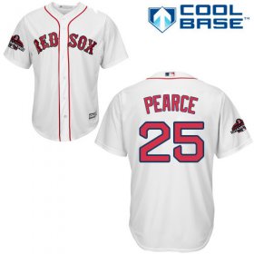 Wholesale Cheap Red Sox #25 Steve Pearce White New Cool Base 2018 World Series Champions Stitched MLB Jersey