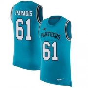 Wholesale Cheap Nike Panthers #61 Matt Paradis Blue Alternate Men's Stitched NFL Limited Rush Tank Top Jersey