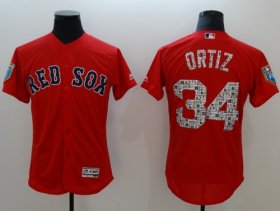 Wholesale Cheap Red Sox #34 David Ortiz Red 2018 Spring Training Authentic Flex Base Stitched MLB Jersey