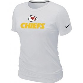 Wholesale Cheap Women\'s Nike Kansas City Chiefs Authentic Logo T-Shirt White
