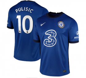 Wholesale Cheap Men\'s Chelsea #10 Christian Pulisic 2020-21 Blue Soccer Club Home Jersey