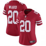 Wholesale Cheap Nike 49ers #20 Jimmie Ward Red Team Color Women's Stitched NFL Vapor Untouchable Limited Jersey