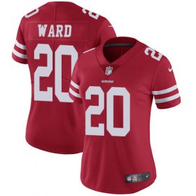 Wholesale Cheap Nike 49ers #20 Jimmie Ward Red Team Color Women\'s Stitched NFL Vapor Untouchable Limited Jersey