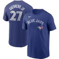 Wholesale Cheap Toronto Blue Jays #27 Vladimir Guerrero Jr. Nike Name & Number T-Shirt Royal
