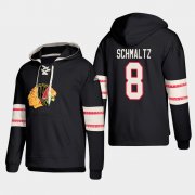 Wholesale Cheap Chicago Blackhawks #8 Nick Schmaltz Black adidas Lace-Up Pullover Hoodie
