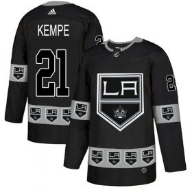 Wholesale Cheap Adidas Kings #21 Mario Kempe Black Authentic Team Logo Fashion Stitched NHL Jersey