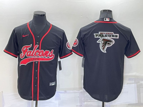 Wholesale Cheap Men\'s Atlanta Falcons Black Team Big Logo With Patch Cool Base Stitched Baseball Jersey