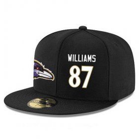 Wholesale Cheap Baltimore Ravens #87 Maxx Williams Snapback Cap NFL Player Black with White Number Stitched Hat