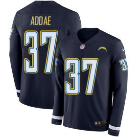 Wholesale Cheap Nike Chargers #37 Jahleel Addae Navy Blue Team Color Men\'s Stitched NFL Limited Therma Long Sleeve Jersey