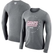 Wholesale Cheap New York Giants Nike Property Of Sideline Performance Long Sleeve T-Shirt Charcoal