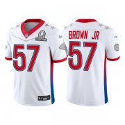 Wholesale Cheap Men's Kansas City Chiefs #57 Orlando Brown Jr. 2022 White AFC Pro Bowl Stitched Jersey
