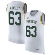 Wholesale Cheap Nike Packers #63 Corey Linsley White Men's Stitched NFL Limited Rush Tank Top Jersey
