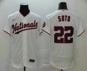 Wholesale Cheap Men's Washington Nationals #22 Juan Soto White Stitched MLB Flex Base Jersey