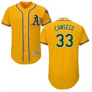 Wholesale Cheap Athletics #33 Jose Canseco Gold Flexbase Authentic Collection Stitched MLB Jersey