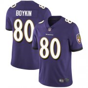 Wholesale Cheap Nike Ravens #80 Miles Boykin Purple Team Color Men's Stitched NFL Vapor Untouchable Limited Jersey