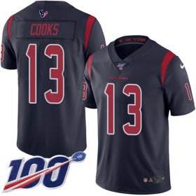Wholesale Cheap Nike Texans #13 Brandin Cooks Navy Blue Men\'s Stitched NFL Limited Rush 100th Season Jersey